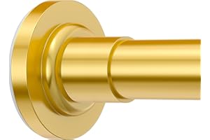 SUNALLY Shower Curtain Rod Adjustable 32-75 Inch, Spring Tension Shower Curtain Rods Stainless Steel Telescoping Curtain Rod for Bathroom or Windows, No Drilling, No Slip, No Rust, Gold