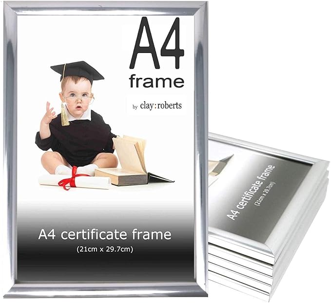 Clay Roberts Box of 6 A4 Silver Photo Frames, Picture Frames