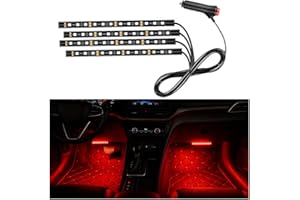 XINLIYA Car LED Strip Light, 12V 48LEDs Neon Vehicle Interior Atmosphere Lamps with Cigarette Lighter Plug, Waterproof Automo