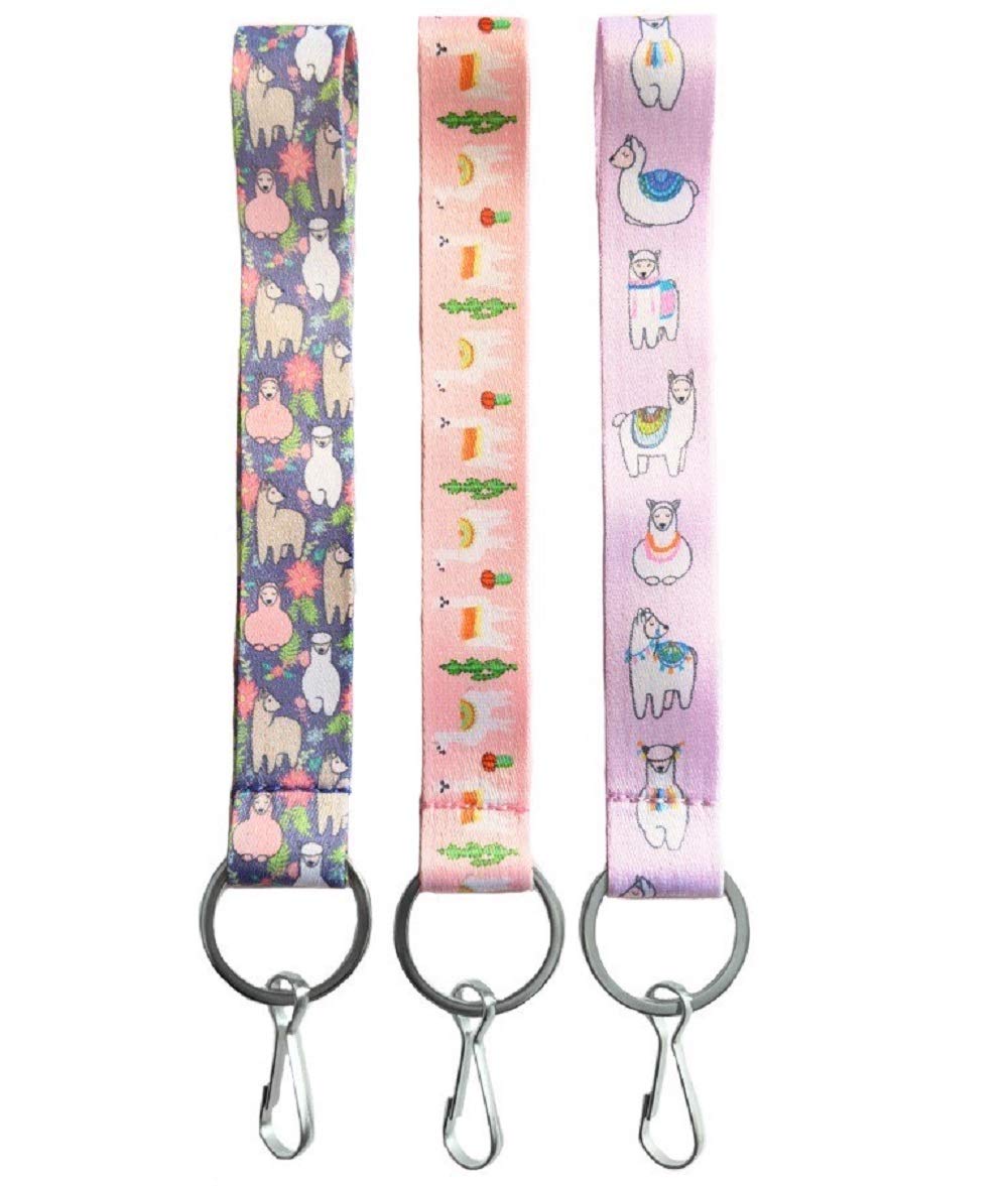 Execucat Llama Wristlet Lanyard Keychain ID Badge Holder (Set of 3)