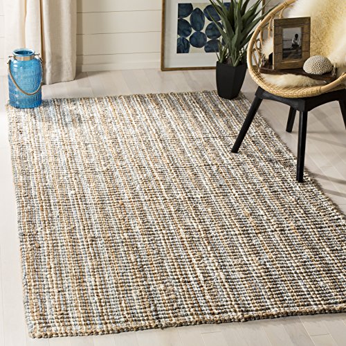 Safavieh Natural Fiber Collection NF447K Hand Woven Grey and Natural Jute Area Rug (3' x 5')