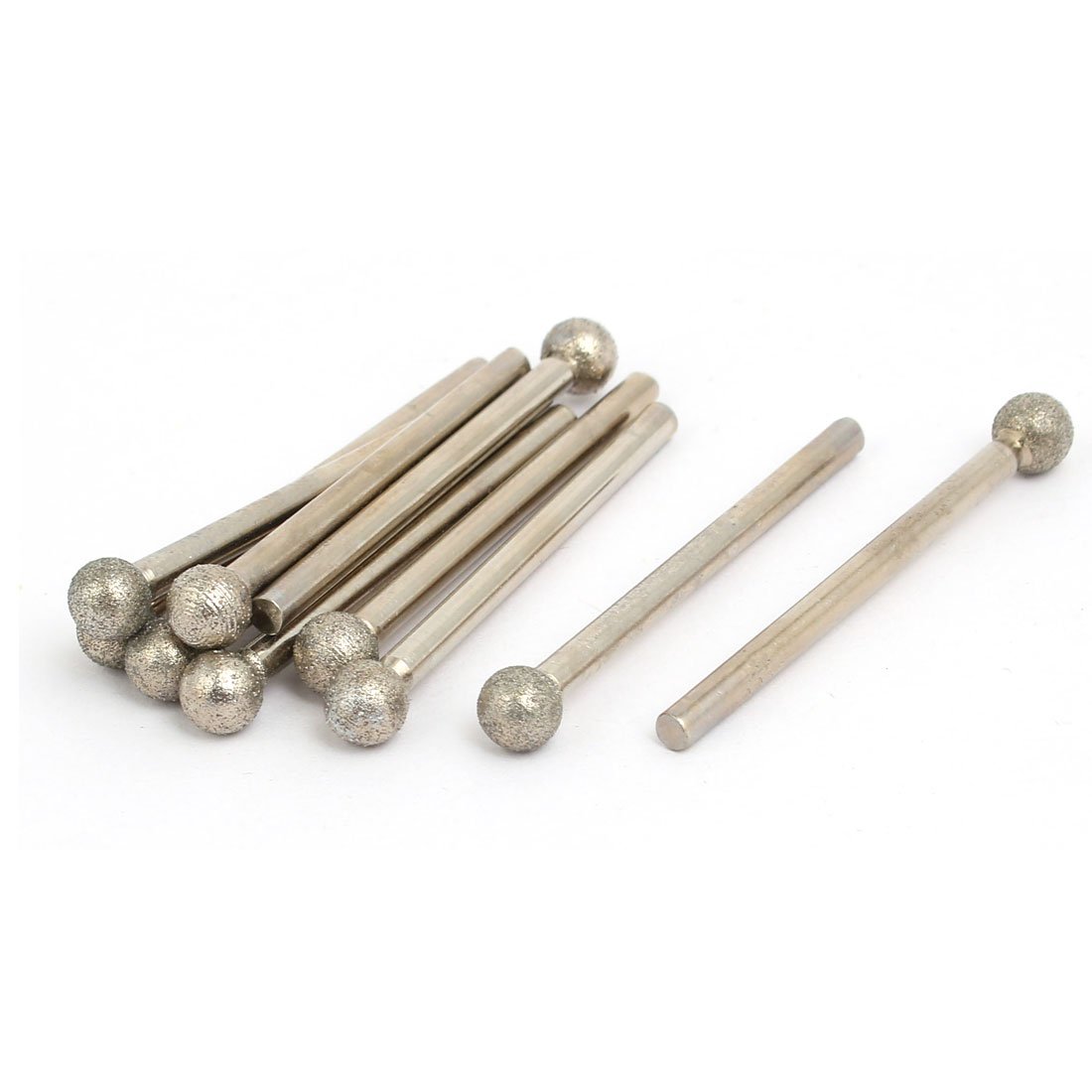 Sourcingmap 3mm Shank 6mm Dia Diamond Head Ball Shaped Grinding Mounted Point Bits 10pcs