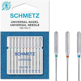 SCHMETZ Nähmaschinennadeln Universal (Normal/Standard), Verschiedene Größen 70/10, 80/12 & 90/14 (10 Stück)