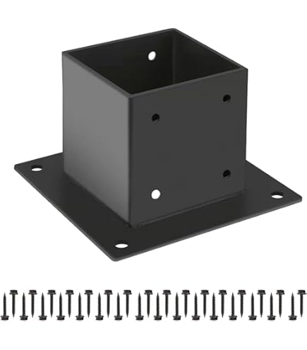 Metty Metal 4×4 Post Base 8 Pcs Post Base Brackets,Inner Size 3.6"x3.6