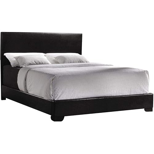 Coaster Home Furnishings Upholstered Bed, 57"W x 80"D x 47"H, Black