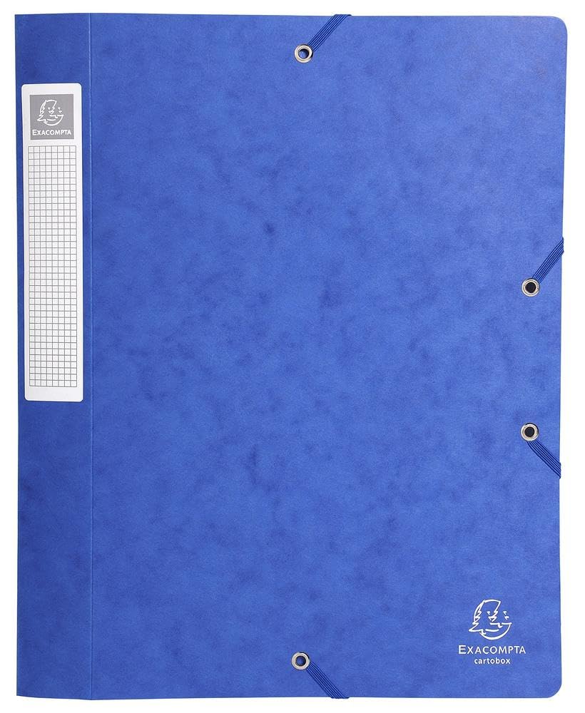 Exacompta - Ref. 14000H - 1 CARTOBOX filing box with rubber bands - Delivered flat - Spine 4 cm - Glossy card 7/10th - 600g/m² - Dimensions 25x33cm - Format to file A4 - 8 random colors