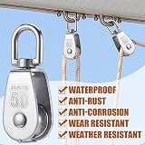 BUYGOO 2PCS M50 Stainless Steel Single Pulley 400KG Heavy Duty Swivel Roller view 6