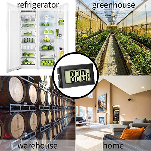 Quiote Refrigerator Fridge Thermometer, Waterproof Digital Freezer Room Mini Thermometer with LCD Display for Kitchen, Home, Restaurants (6 Pack) - Thumbnail 3