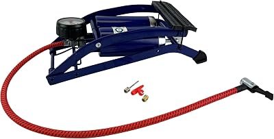 Sakura Twin Cylinder Foot Pump PG270 TWN 52 cm Hose Schrader Only Blue