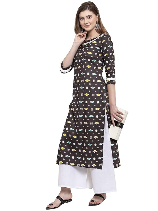Buy Womens's Rayon Printed Kurti with Plazo(DC-145_Multicolor) (X-Large, Multicolor) at Amazon.in