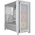 CORSAIR 4000D RS ARGB Frame Modular Mid-Tower ATX PC Case – High Airflow, 3X Pre-Installed RS ARGB Fans, InfiniRail Fan Mounting System, ASUS BTF, MSI Project Zero, Gigabyte Project Stealth – White