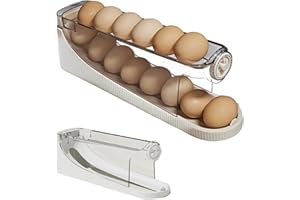 2-Tier Egg Storage for Fridge & Countertop with Time Scale, Space-Saving Egg Holder with Date-Dial Tracker | Fridge Door Stor