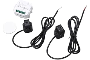 Power Monitoring Meter Smart Energy Monitor Electricity Meter Single Phase Clamp Energy Meter 100‑240V AC (Black)