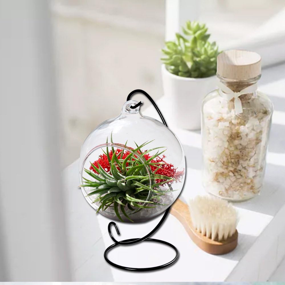 Ornament Display Stand, 3 Pack Iron Hanging Stand Rack Holder for Hanging Glass Globe Air Plant Terrarium, Witch Ball and Home Wedding Decoration(Black)-by YBLNTEK: Kitchen & Dining
