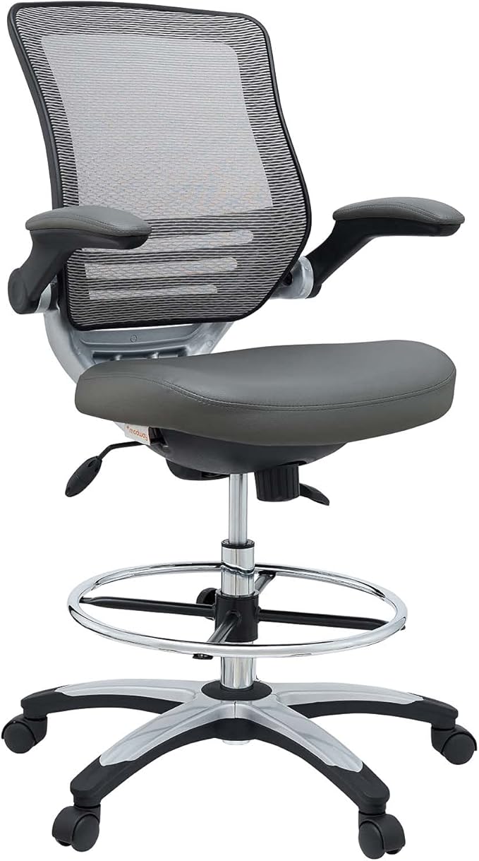 Modway Edge Drafting Chair Reception Desk Chair FlipUp Arm