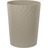 UUJOLY Plastic Small Bathroom Trash Can Wastebasket Garbage Can, Khaki | Sturdy-Easy to Clean, Bathroom, Laundry Room, Kitchen, Office, Kids Room, Dorm, Bedroom, 1.8 Gallon