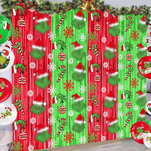 Christmas Tinsel Foil Fringe Backdrop Decorations 2 Pack Foil Fringe Curtains Photo Booth Props Whimsical Decorations for Christmas Party Decorations 3.3x6.6ft at Amazon