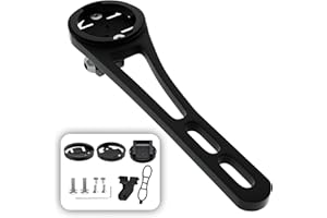 YaderJove Out Front Aluminium Alloy Cycling Computer Mount for Garmin Road Bike Integrated Handlebars, Compatible With Garmin GPS & GoPro Full Range