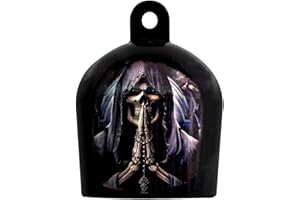 JUNERAIN Cowbell Horn Cover,Harley Custom Skull Cowbell Horn Cover,Terrible Motorcycle Cowbell Horn Cover Decoration,Motorcycle Accessories,Harley Custom Made Biker Gifts. (Color : Hands together grim Reaper