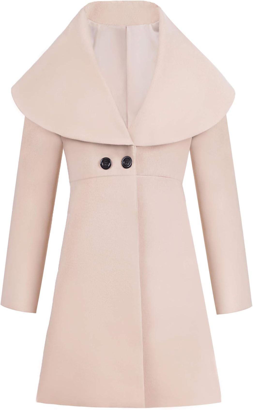 Palazen Women Elegant Big Lapel Collar Slim Fit Swing Trench Coat Overcoat with Pockets, S-XXXL
