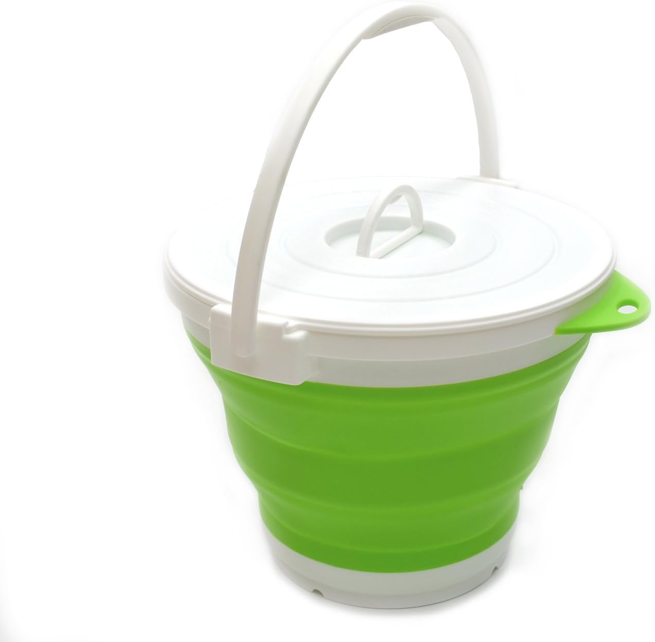 SAMMART 10L Collapsible Fishing Bucket with Locking Lid, Foldable Round Tub, Portable Plastic Water Pail - Image 5