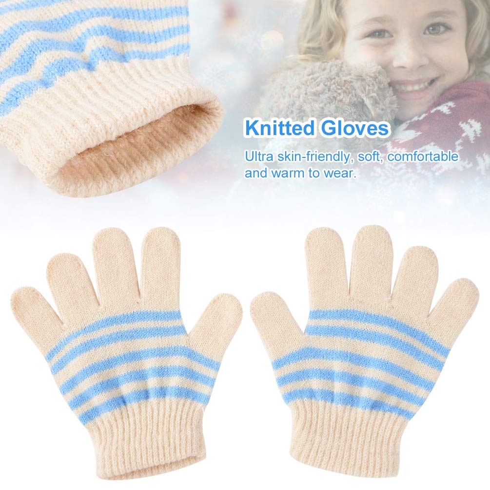 VBIGER Kids Winter Hat Scarf Gloves Knitted Set Aged 1-5