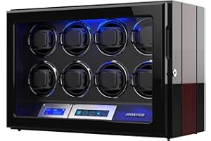 JINS&VICO Watch Winder, Adjustable [Upgraded] Watch Pillows, 8 Winding Spaces Watch Winders for Automatic Watches, Built-in Illumination