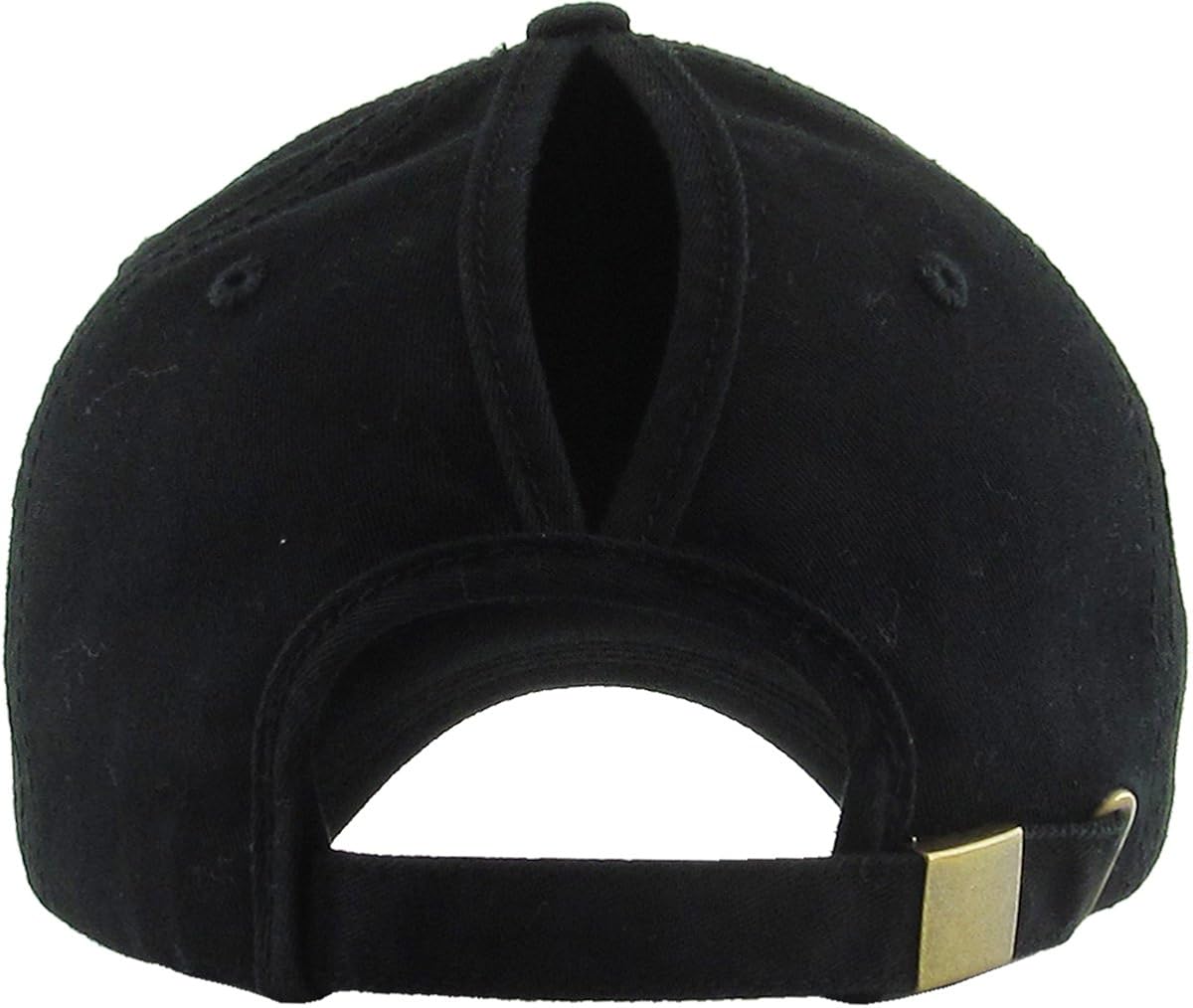 Pony-Classic BLK Classic Ponytail Baseball Caps Classic Cotton Dad Hat Adjustable at  Women’s Clothing store