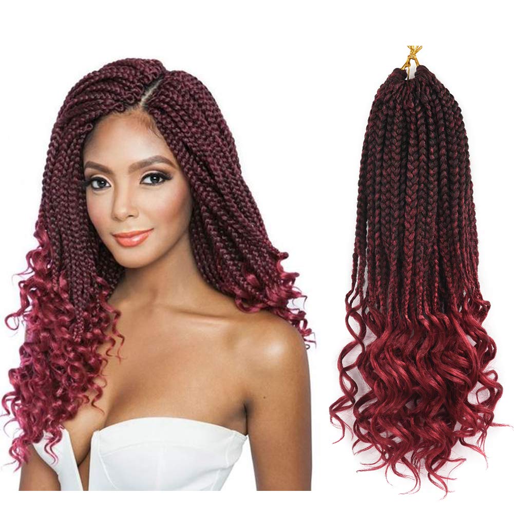 Buy Refined Hair 6Packs 14Inch 3S Wavy Box Braids Crochet Braid Hair