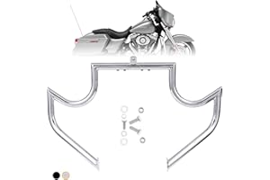 Kinglemc Crash Bar Engine Guard Highway Bar for Harley Davidson Touring Road Glide Road King Street Glide Electra Glide CVO and Trike Models 09-25 (Mustache Silver)