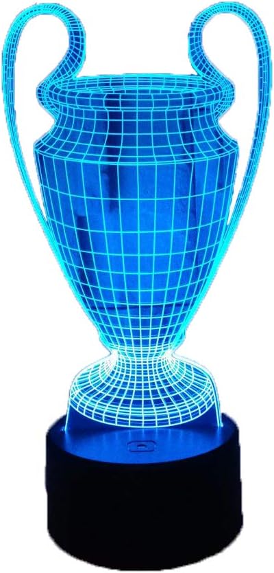 Optical Illusion 3D Trophy Night Light 7 Colors Changing USB Power Touch Switch Decor Lamp LED Table Desk Lamp Brithday Children Kids Christmas Xmas Gift [Energy Class A++]