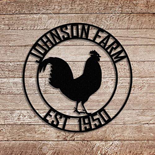 Amazon Com Rooster Theme Farm Sign Personalized Farm Sign Barn