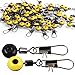 Sougayilang Fishing Line Sinker Slides Hook Shank Clip Connector Swivels Pack of 100pcs-Style #2