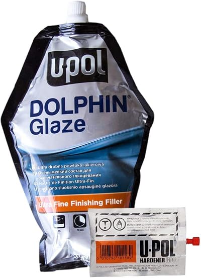 U-Pol Dolphin Glaze Brushable Stopper Putty Hardener 440ml New