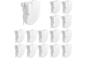 HONGLIANG 15PCS Cubicle Clips Hooks for Fabric Walls - Plastic Stainless Steel Panel Push Pins,Picture Hangers for Photos Notes,Office Cubicle Wall Accessories,White