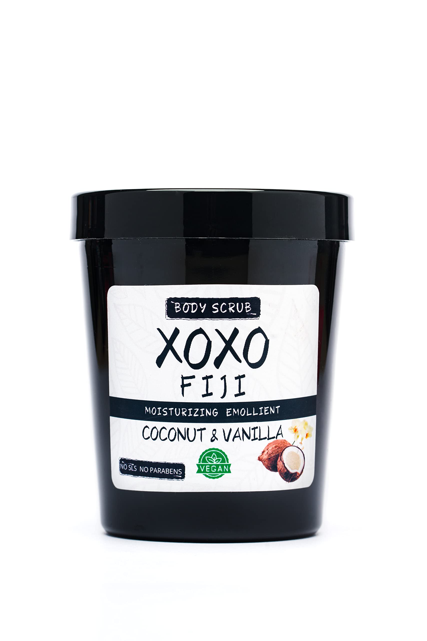 XOXO | Ingrown Hair Exfoliating Body Scrub | Purifying Anti-Cellulite | Enriched with Shea Butter | Vegan NO SLS NO Parabens | For All Skin Types 1x250gr (Coconut & Vanilla)