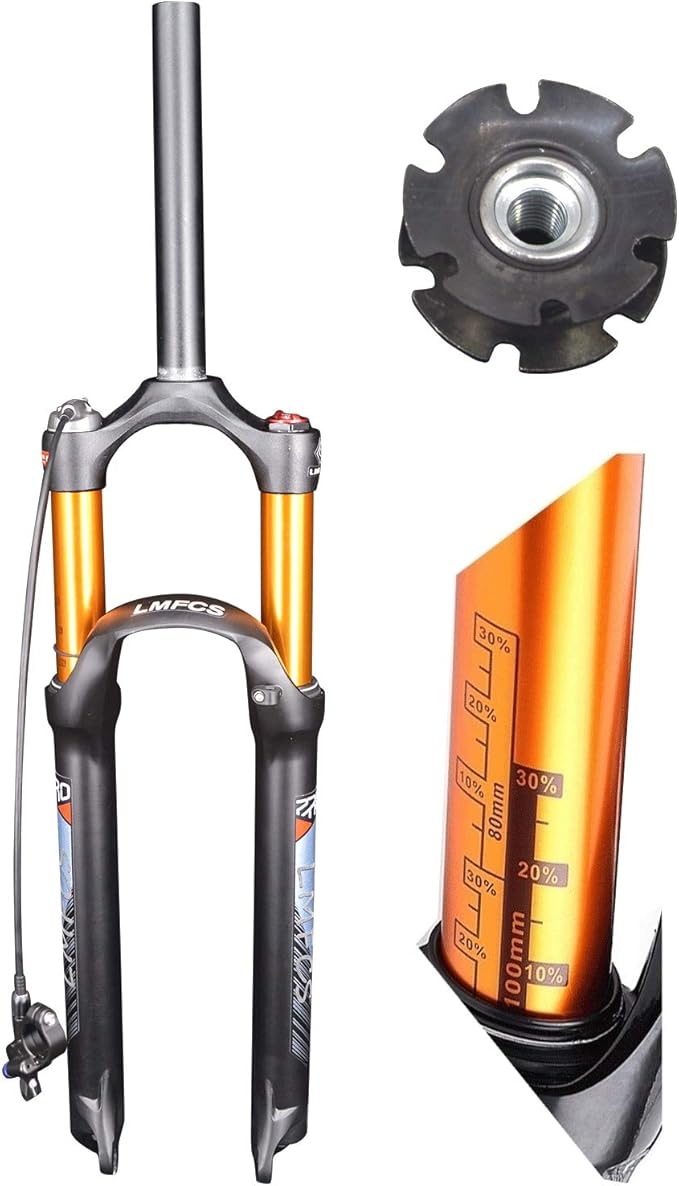 MZP 26/27.5/29" MTB Bike Air Suspension Fork Straight Tube 28.6mm QR