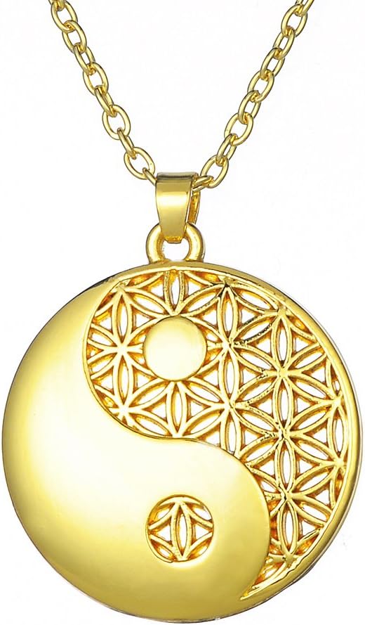 Yin Yang Taoist Symbol of Balance Pendant Necklace Adjustable Rope Necklace for Men and Women