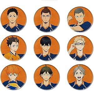 Pkiooi Anime Haikyuu Brooch Set, Metal Pins Anime Badge ...