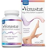 Body Gold Venastat - Leg Vein Support Supplements, Circulation Supplements with Horse Chestnut & Diosmin for Men & Women, Healthy Blood Flow - 105 Veggie Capsules