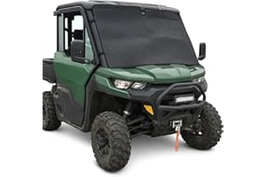 Quilted ATV Windshield Cover, Rock and Debris Protection, Weather Protection, Black