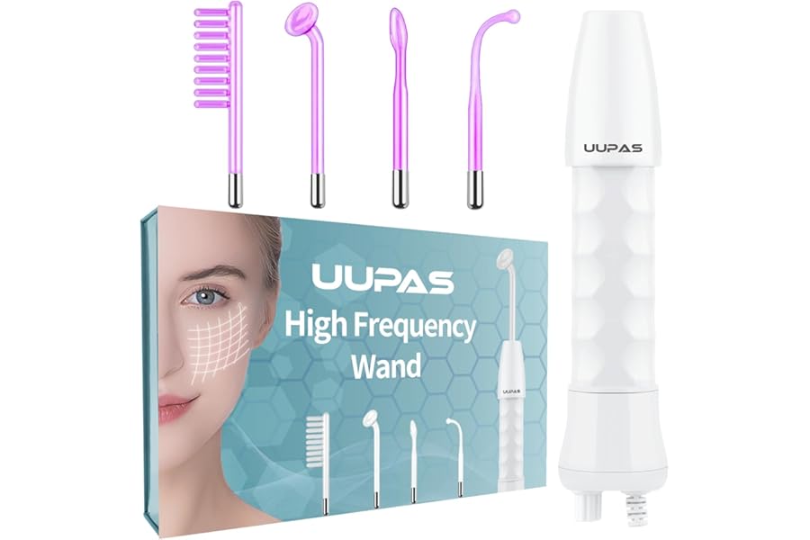 High Frequency Facial Wand-UUPAS Portable Handheld High Frequency Facial Machine Skin Facial Wand with 4 Violet Tubes