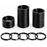 Hotop 50 Pieces Black Small Jump Keys Ring Heavy Duty Metal Round Keychain Split Rings for Chain Organization DIY Crafts Accessories(15 mm)