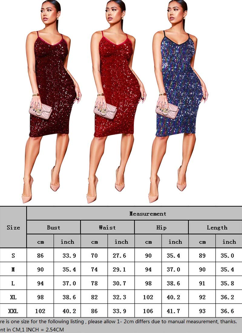 Womens Sequin Spark Dresses for Party Club Evening Nightout Plus Size Glitter Sexy Bodycon Short Mini Dress Wine M