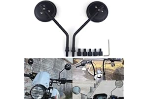 BREDUXSER Motorcycle Round Rear View Side Mirrors Universal 8mm 10mm Compatible with Honada Suzuki Cruiser Chopper Yamaha kaw