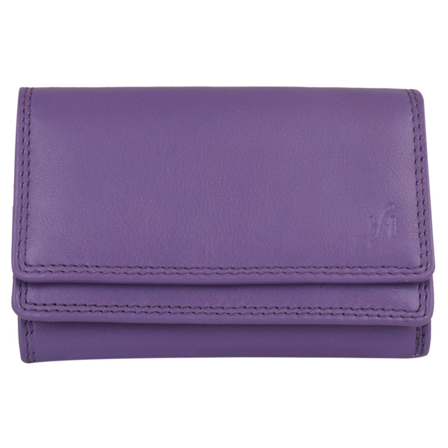 STARHIDE Women's RFID Small Leather Purse, Genuine Soft Leather Wallet with Coin & Key Pocket for Ladies, Credit Card Holder, ID Pocket Wallet #5545 (Purple)