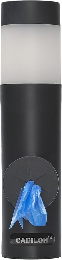 dog poop bag dispenser station with solar led light