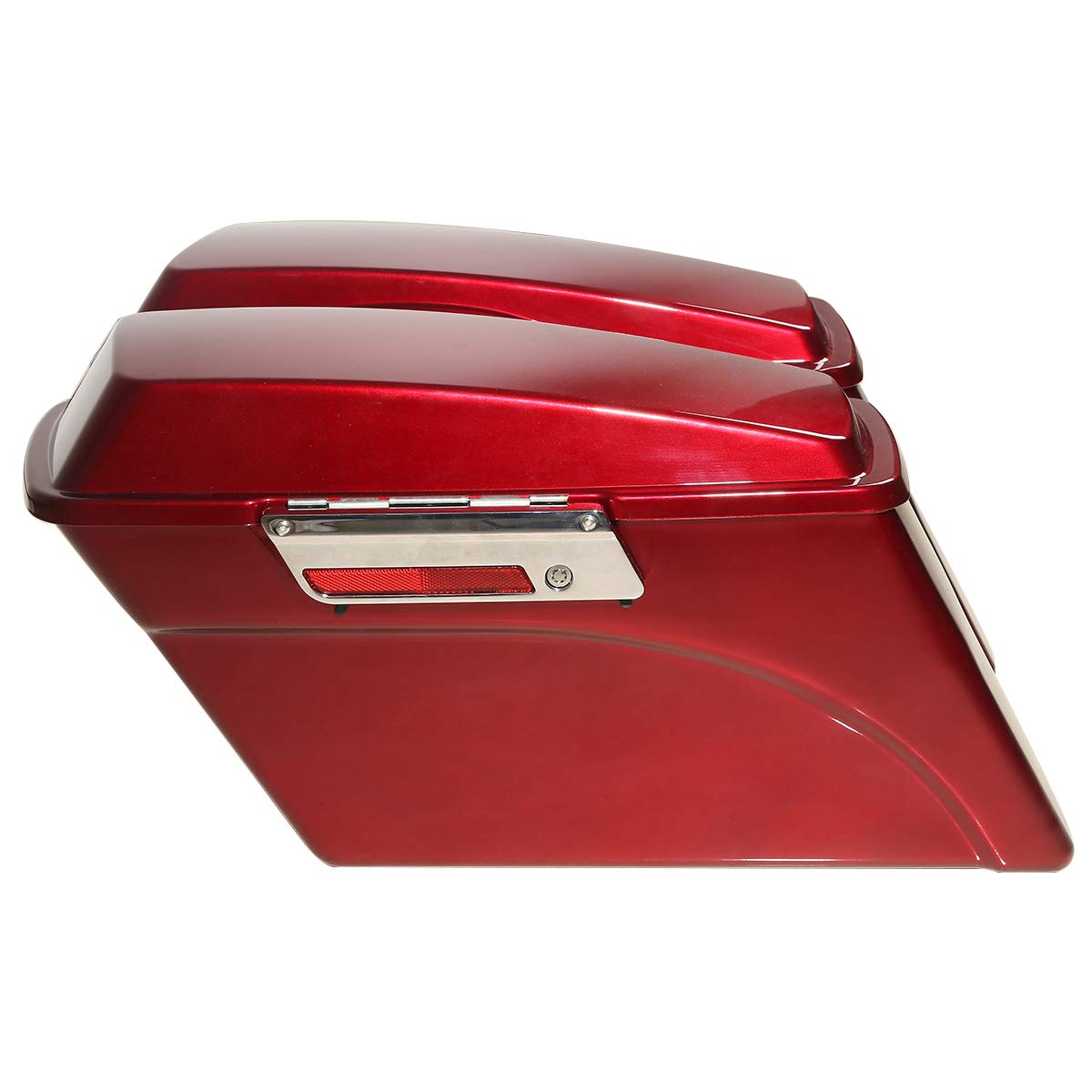 Red Hard Saddlebag Saddle Bag w/ Lid Latch Fit For Harley Street Glide