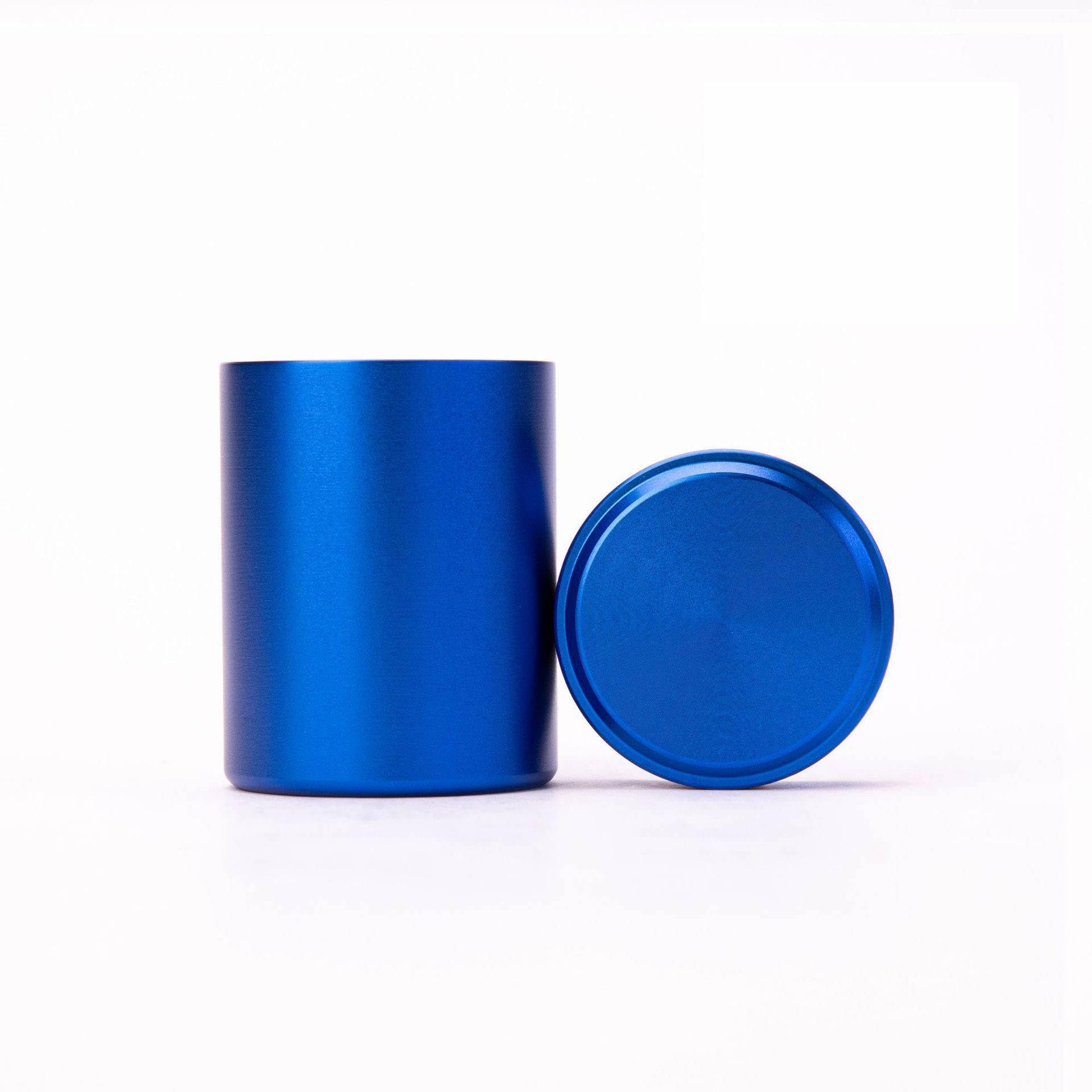 RetailTrends UK Aluminium Smell Proof Storage Container, Solid Colour Airtight Sealed Jar for Herbs: (Blue)