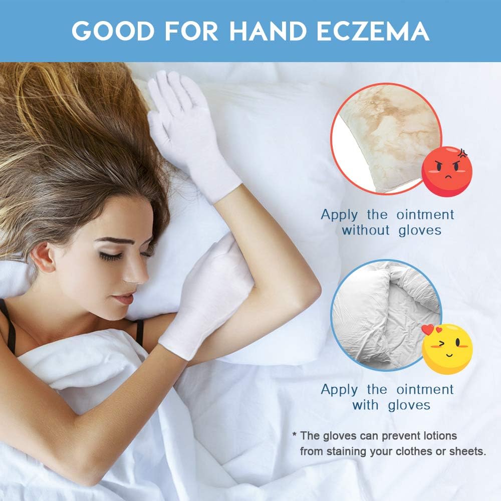 Rovtop White Gloves,12 Pairs Gloves for Dry Hands Eczema Hand Moisturizing, Sleeping Hand Mask Lotion Gloves: Home Improvement
